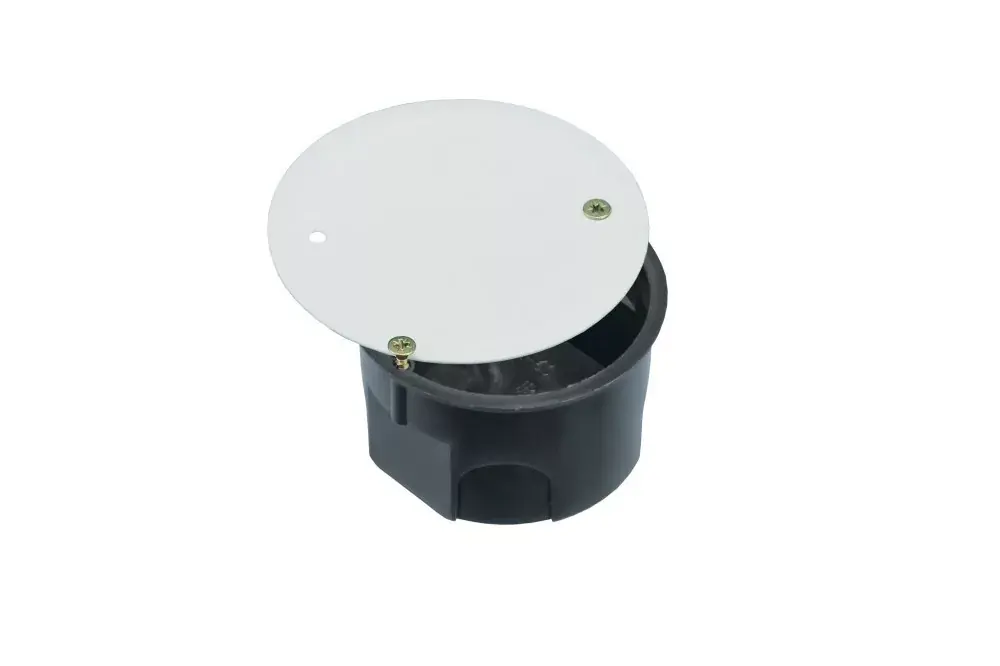 Műanyag szerelvénydoboz csavarokkal, fedéllel, fekete, 40mm, IP30 Végkiárusítás