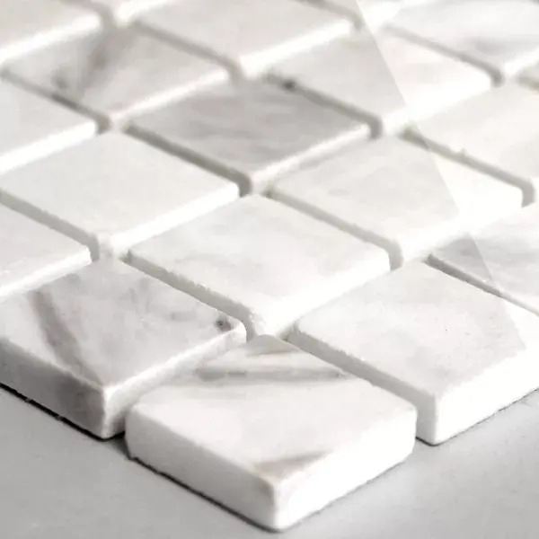 Mozaik Csempe Üveggolyó 23x23x8mm Fehér Csiszolt Expressz kézbesítés