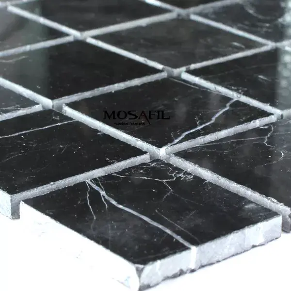 Legkelendőbb Mozaik Csempe Üveggolyó 48x48x8mm Fekete Csiszolt