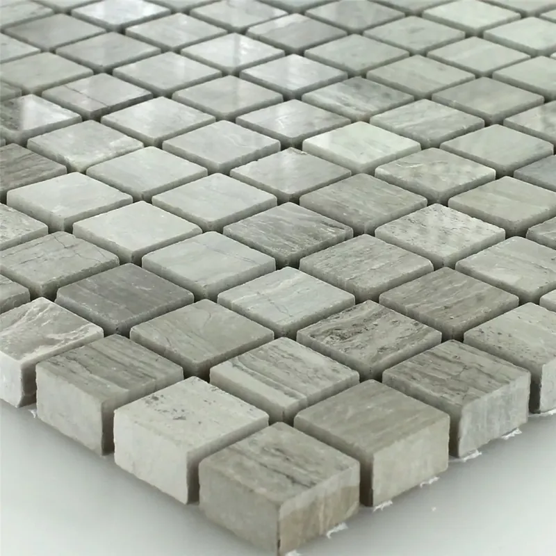 Újdonság Mozaik Csempe Üveggolyó 15x15x8mm Sár Szürke Csiszolt