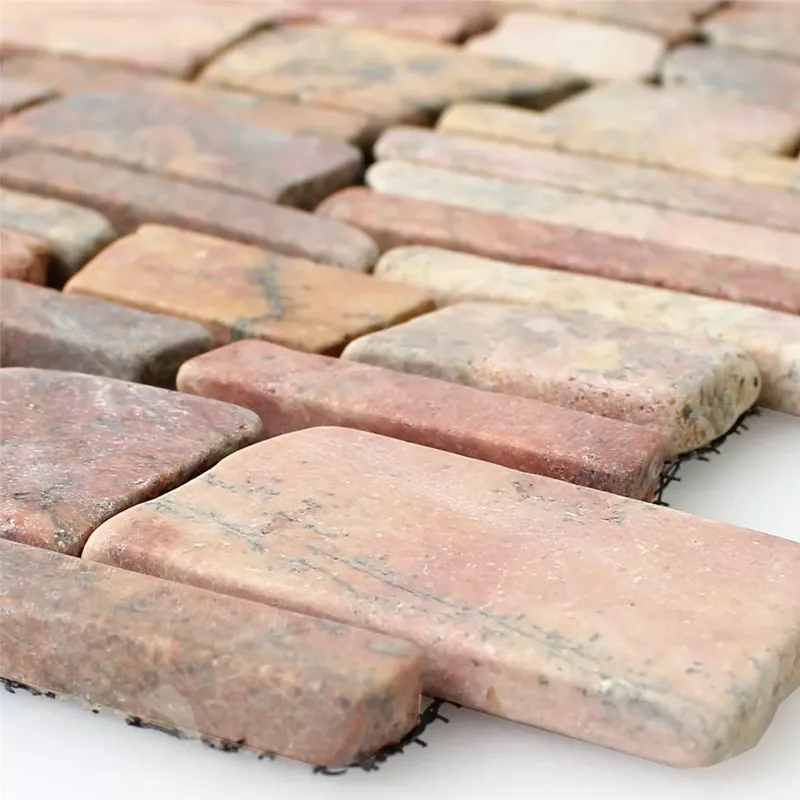 Gyors szállítás Mozaik Csempe Üveggolyó Természetes Kő Brick Rosso Verona