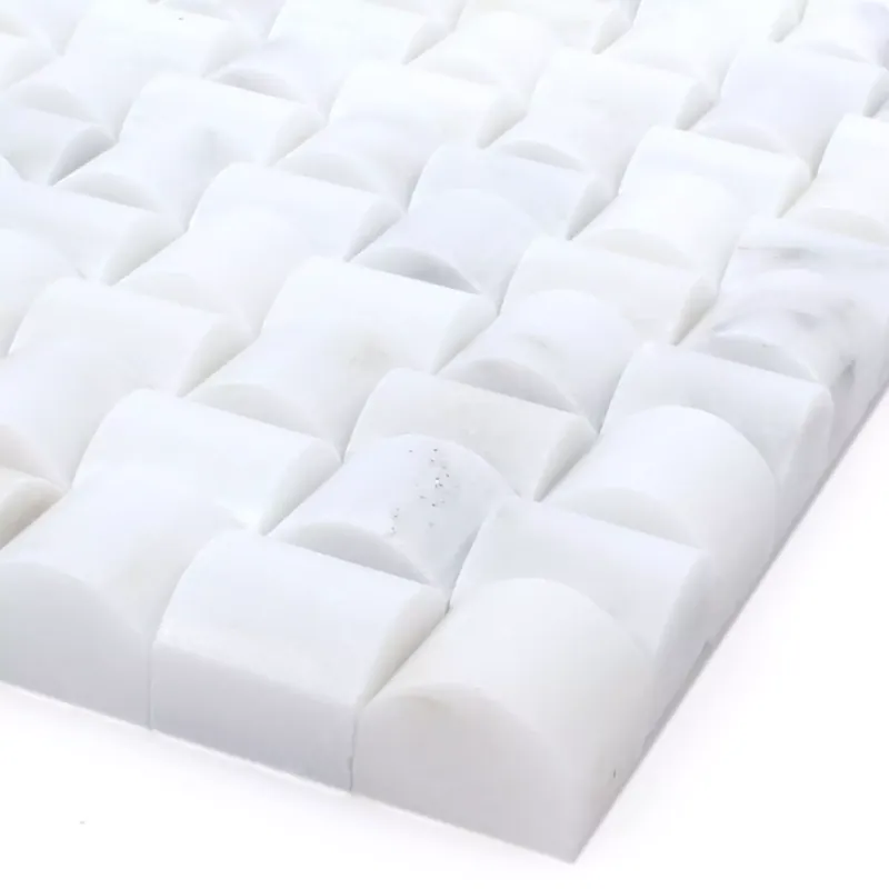 Legnépszerűbb Mozaik Csempe Természetes Kő Everest 3D Fehér