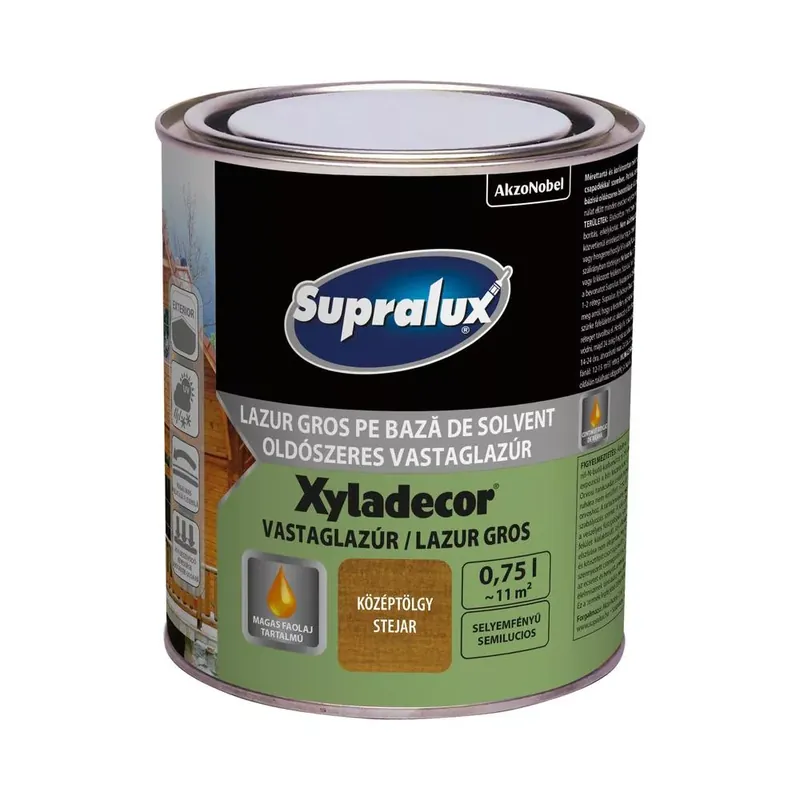 Supralux Xyladecor középtölgy 0,75l selyemfényű oldószeres vastaglazúr Korlátozott ajánlat