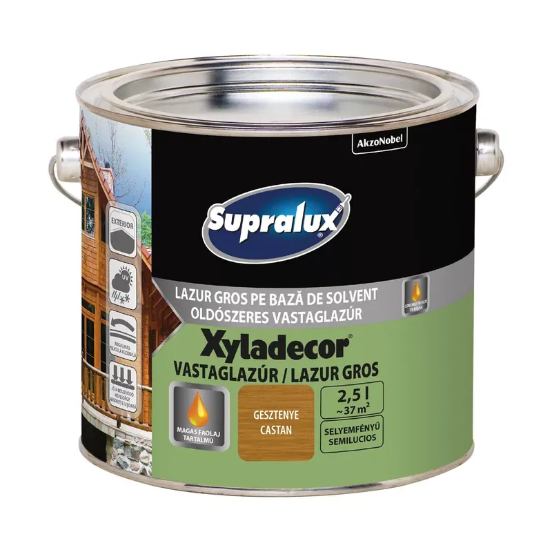 Supralux Xyladecor gesztenye 2,5l selyemfényű oldószeres vastaglazúr Népszerű