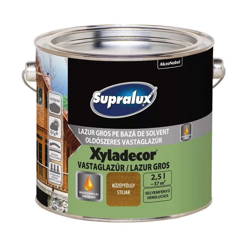 Supralux Xyladecor középtölgy 2,5l selyemfényű oldószeres vastaglazúr Különleges ajánlat
