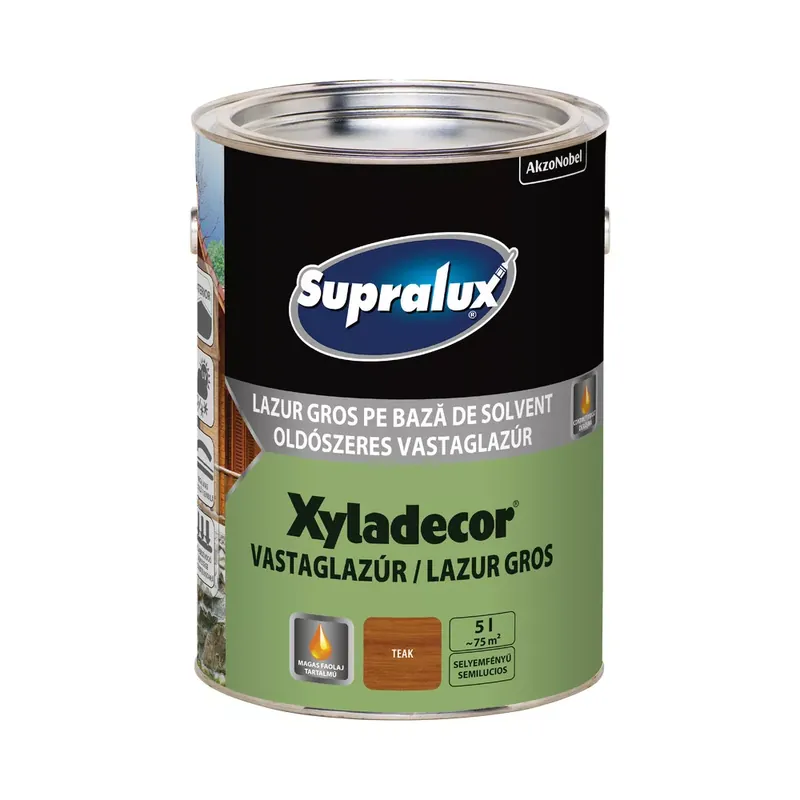 Supralux Xyladecor teak 5l selyemfényű oldószeres vastaglazúr Olcsó