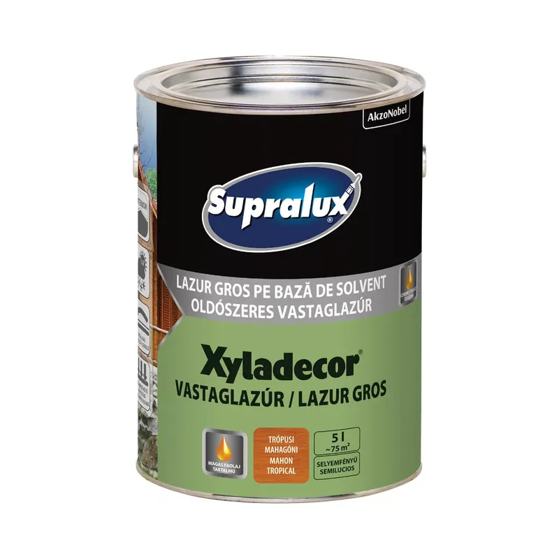 Supralux Xyladecor trópusi mahagóni 5l selyemfényű oldószeres vastaglazúr Szezonális akció