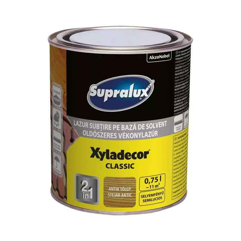 Supralux Xyladecor Classic oldószeres vékonylazúr választható színben és kiszerelésben Azonnal elérhető