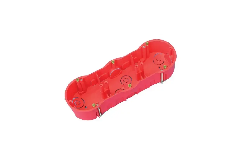 Halogénmentes gipszkarton szerelvénydoboz, PK60 hármas, 45mm, IP30 Outlet