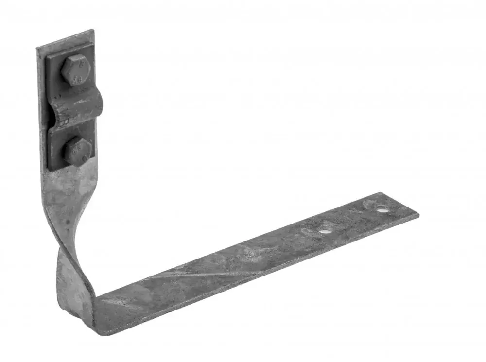 Szezonális akció Horganyzott tetőcserép tartó, csavart (2xM6-os csavar) Hossz=160mm
