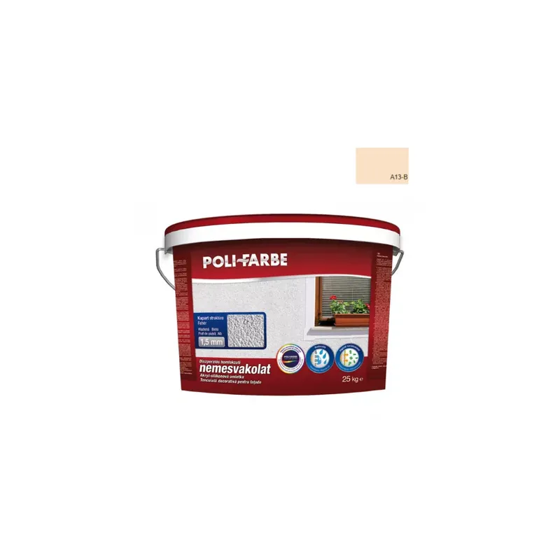Csak ma Nemesvakolat kapart 1,5 mm 25 kg A13-B Poli-Farbe
