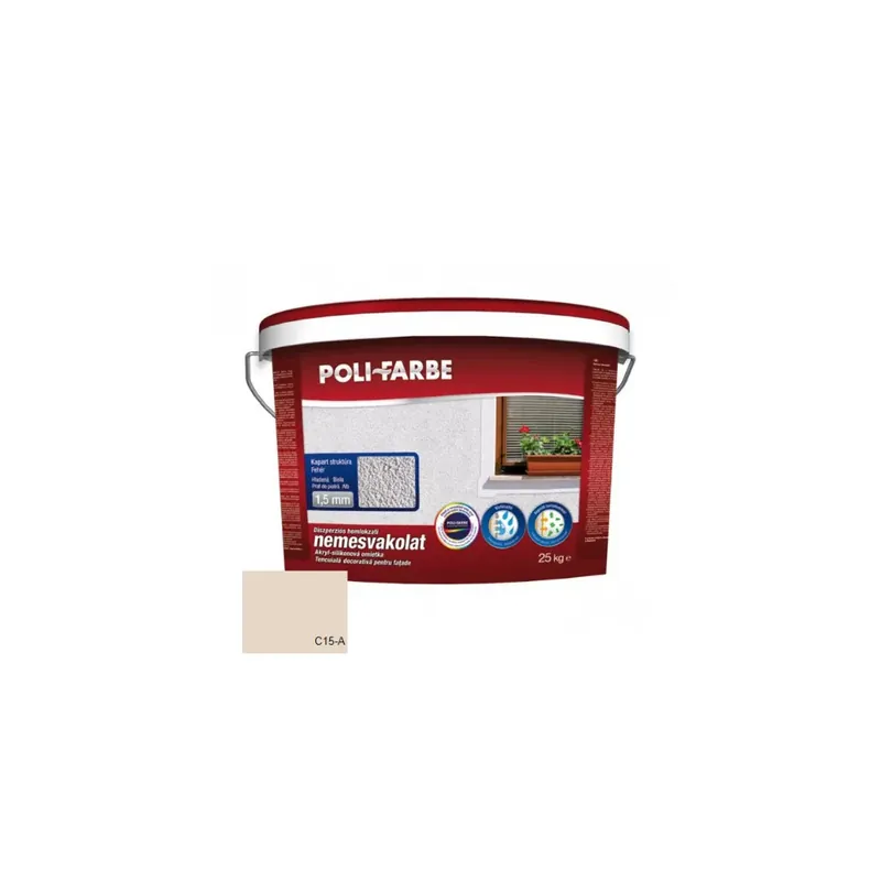 Végkiárusítás Nemesvakolat kapart 1,5 mm 25 kg C15-A Poli-Farbe