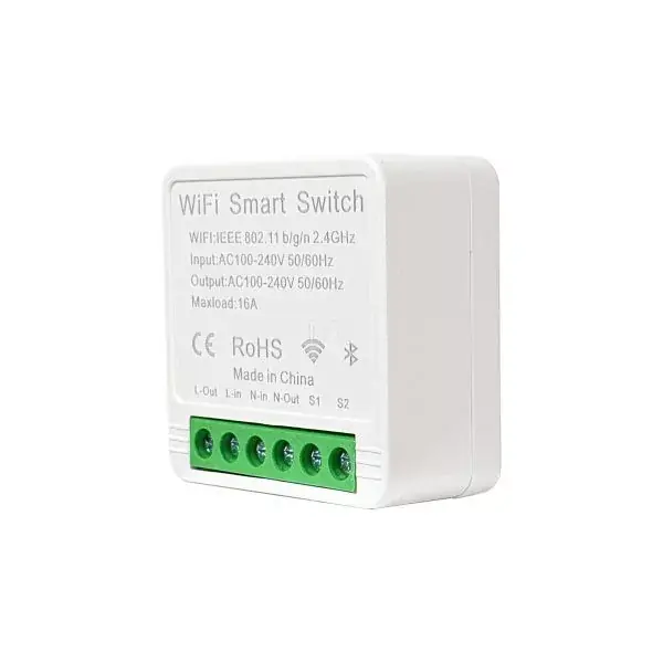 SmartWise Mini BT (WiFi + Bluetooth) okosrelé (16A), kapcsolóbemenettel Kihagyhatatlan ajánlat