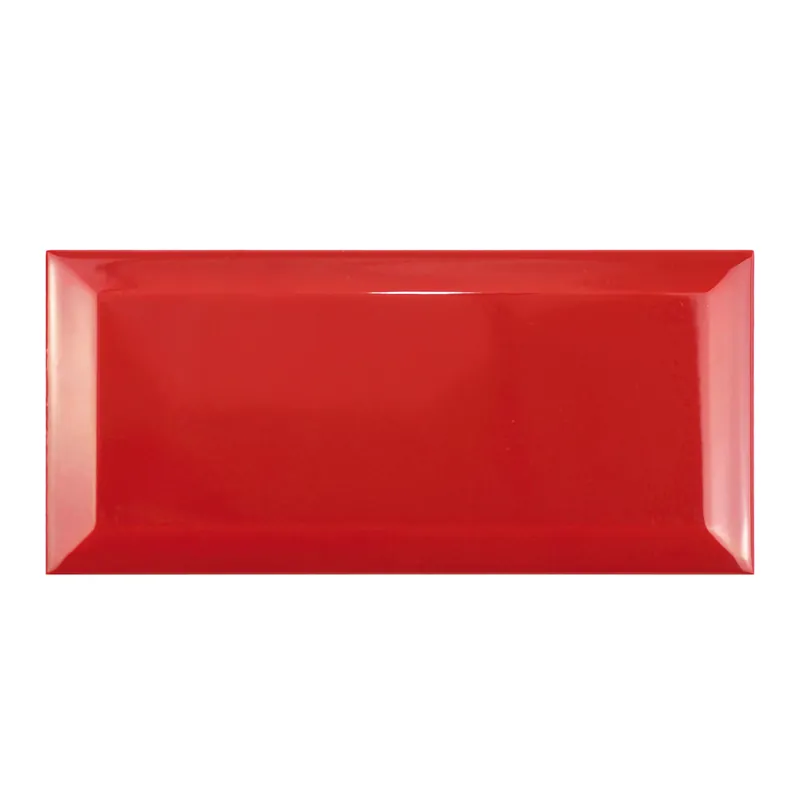 Metro Fali Csempe Brasilia Fazetta 7,5x15x0,7cm Rojo Azonnal elérhető