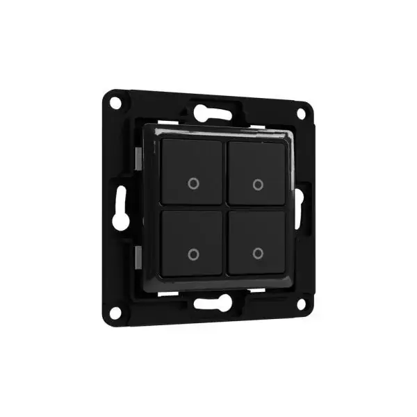 Shelly Wall Switch fali villanykapcsoló, 4 gombos fekete Prémium