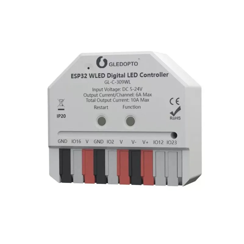 Bestseller Gledopto GL-C-309WL Wi-Fi-s digitális IC LED vezérlés, 5V - 24V DC, WLED firmware-rel