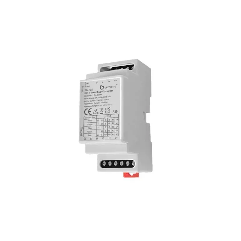 Gledopto GL-C-011P, Pro 5-in-1-ben LED vezérlés, 12V-54V DC, DIN-sínes (Zigbee+2.4GHz RF) Csak ma