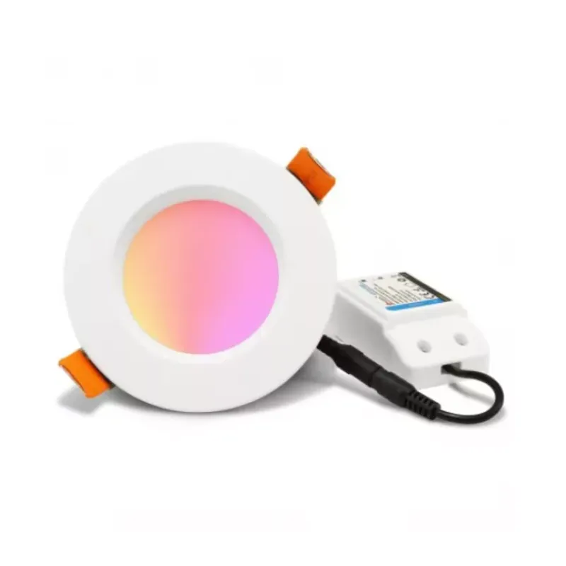 Gyors szállítás Gledopto GL-D-005P Zigbee Pro (Zigbee 3.0 + RF vevős) okos süllyesztett RGBCCT LED spot lámpa (1050 lumen, IP20), fehér kerettel