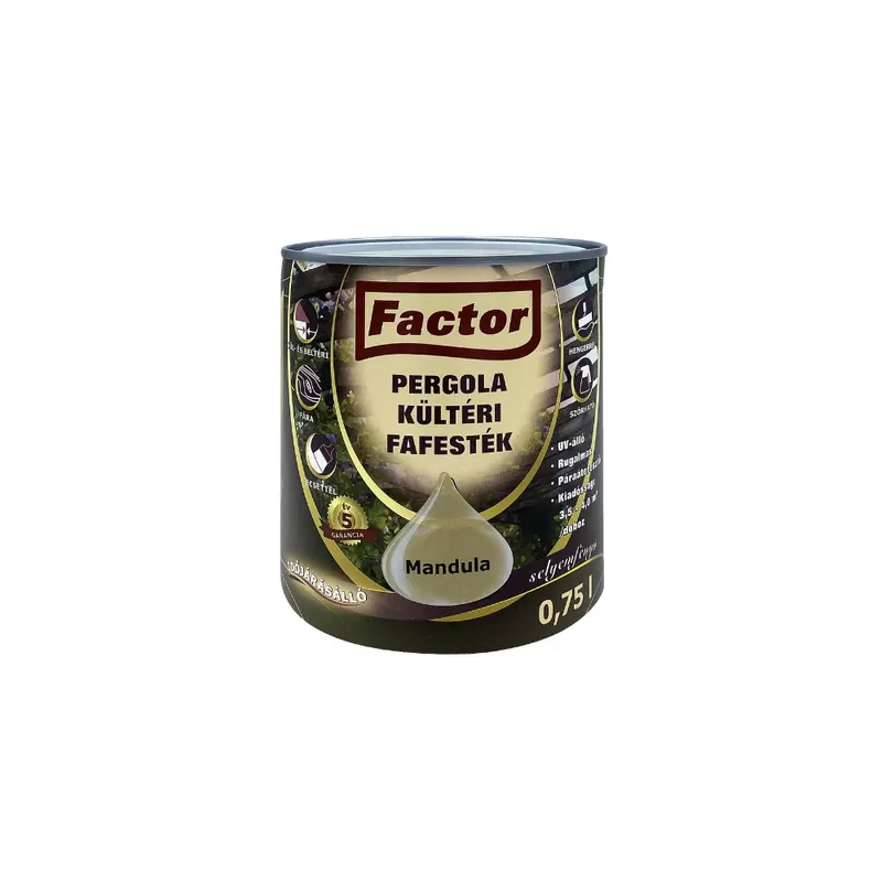 Olcsó Factor Pergola kültéri fafesték mandula 0,75 l