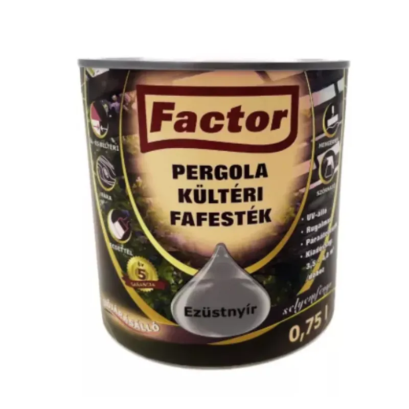 Factor Pergola kültéri fafesték ezüst nyír 0,75 l Vásárlói kedvenc