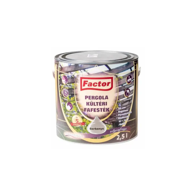Végkiárusítás Factor Pergola kültéri fafesték berkenye 2,5 l