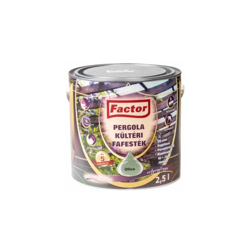 Factor Pergola kültéri fafesték oliva 2,5 l Szuper akció