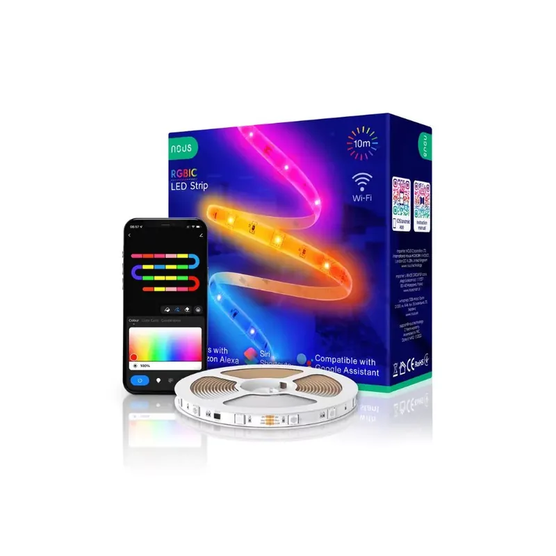 Akció Nous F5 okos Tuya Wi-FI RGBIC (chip-enként vezérelhető) LED szalag, 10 méter