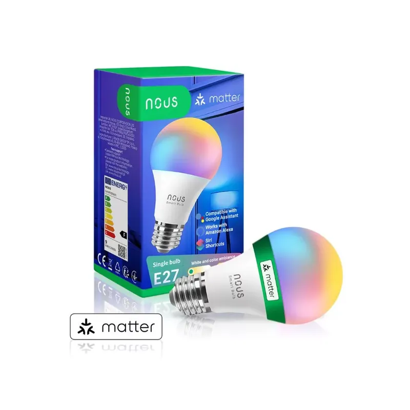 Nous P3 okos Tuya Wi-Fi RGB izzó (E27 foglalat), Matter kompatibilis Vedd meg online