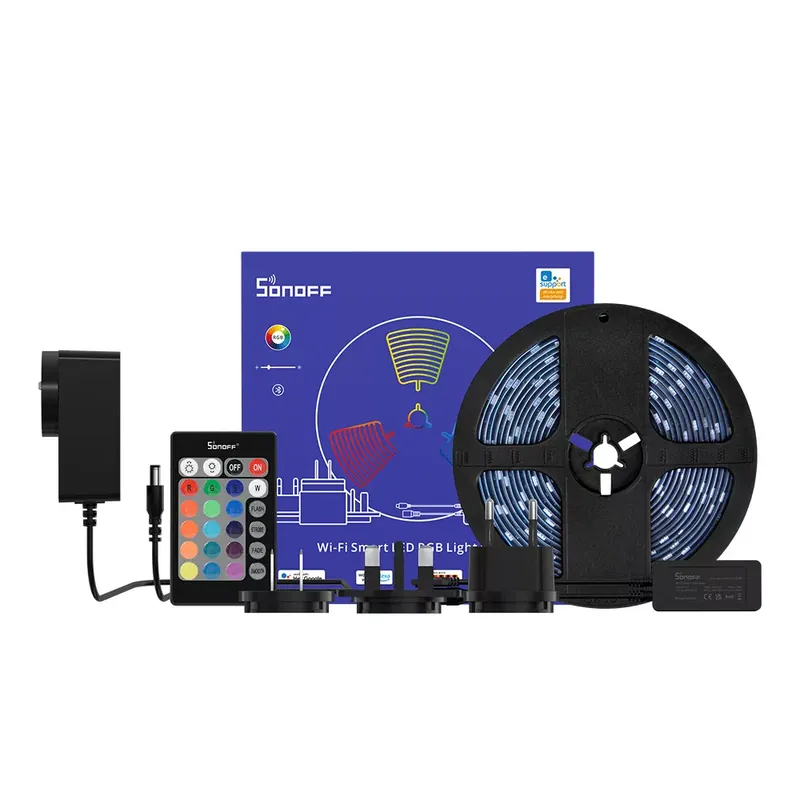 Bestseller Sonoff L2-5M beltéri/kültéri RGB LED készlet (5 méter LED-szalag, WiFi/Bluetooth okosvezérlés, tápegység)