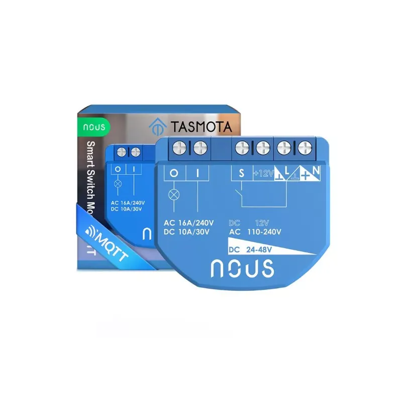 Nous B1T okos Wi-Fi-s 1 áramkörös mini kapcsolórelé modul (Tasmota firmware, Matter kompatibilis) Alacsony ár