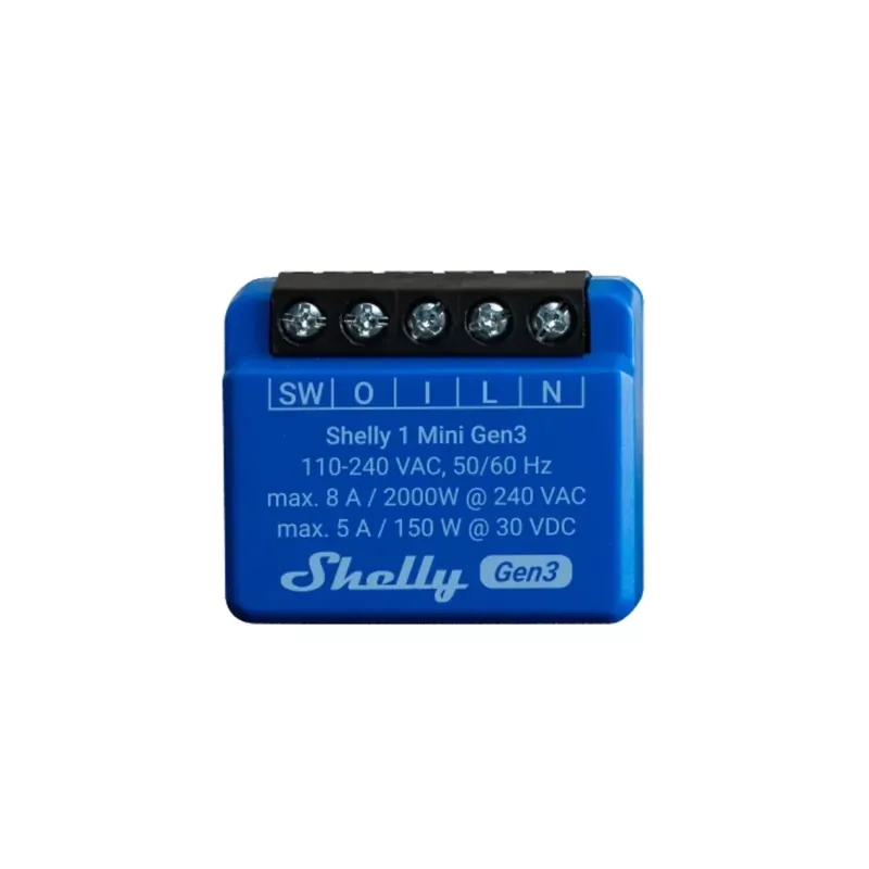 Legjobb ár Shelly 1 Mini GEN3, egy áramkörös WiFi + Bluetooth okosrelé