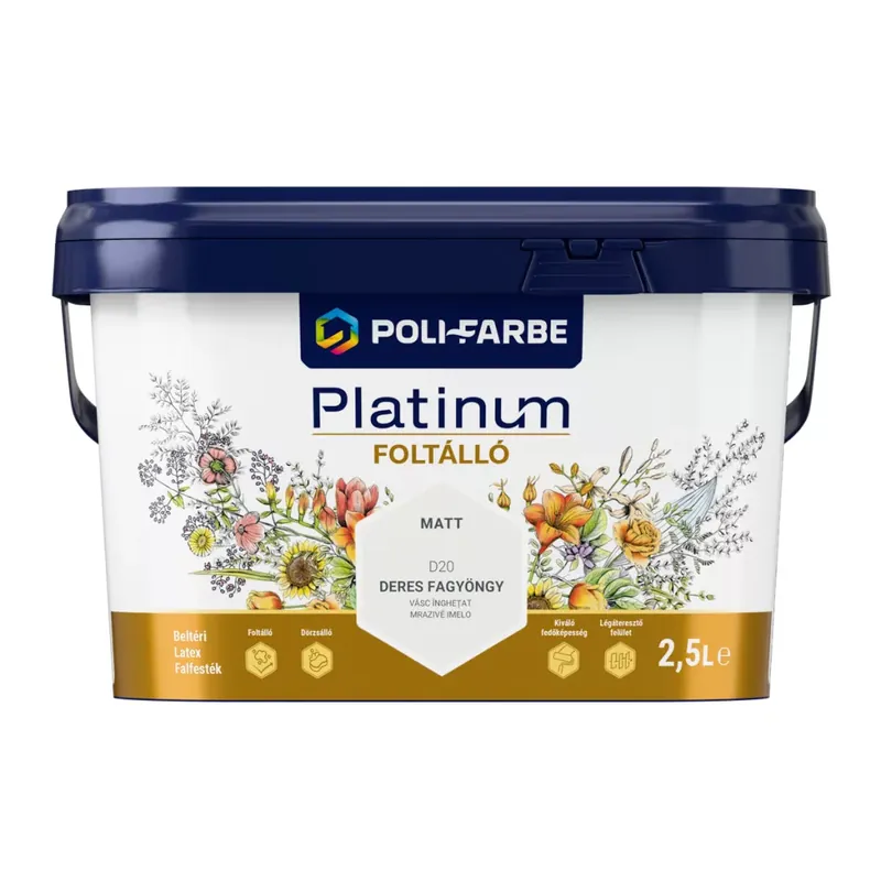 Legjobb ár Poli-Farbe Platinum Foltálló deres fagyöngy színű 2,5l beltéri latex falfesték