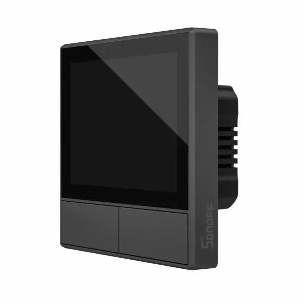 Ne maradj le Sonoff NSPanel 2 gombos WiFi-s villanykapcsoló, érintőkijelzővel, termosztát funkcióval, szürke
