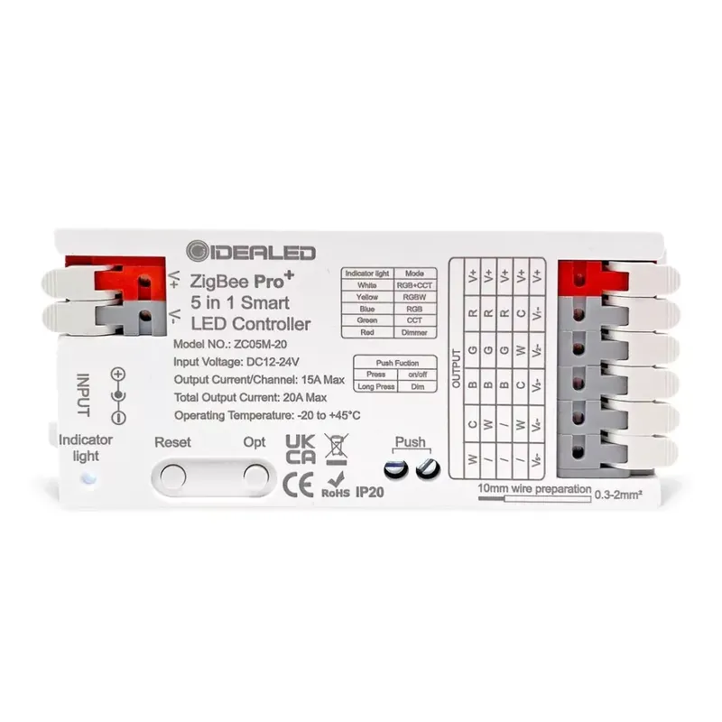 Népszerű Gledopto GL-C-201P, Pro 5-in-1-ben LED vezérlés, 12V-24V DC (Zigbee+2.4GHz RF), kapcsolóbemenettel