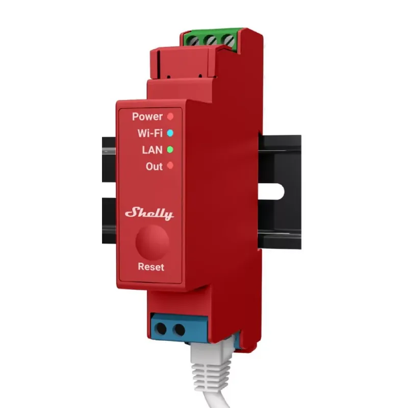 Vedd meg online Shelly PRO 1PM DIN-sínre szerelhető WiFi + Ethernet + Bluetooth kompatibilis, 16A okosrelé, áramfogyasztás-méréssel