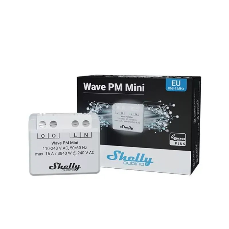 Shelly Qubino Wave PM MINI egy áramkörös, fogyasztásmérős okosrelé, Z-Wave protokoll kompatibilis Legjobb ár