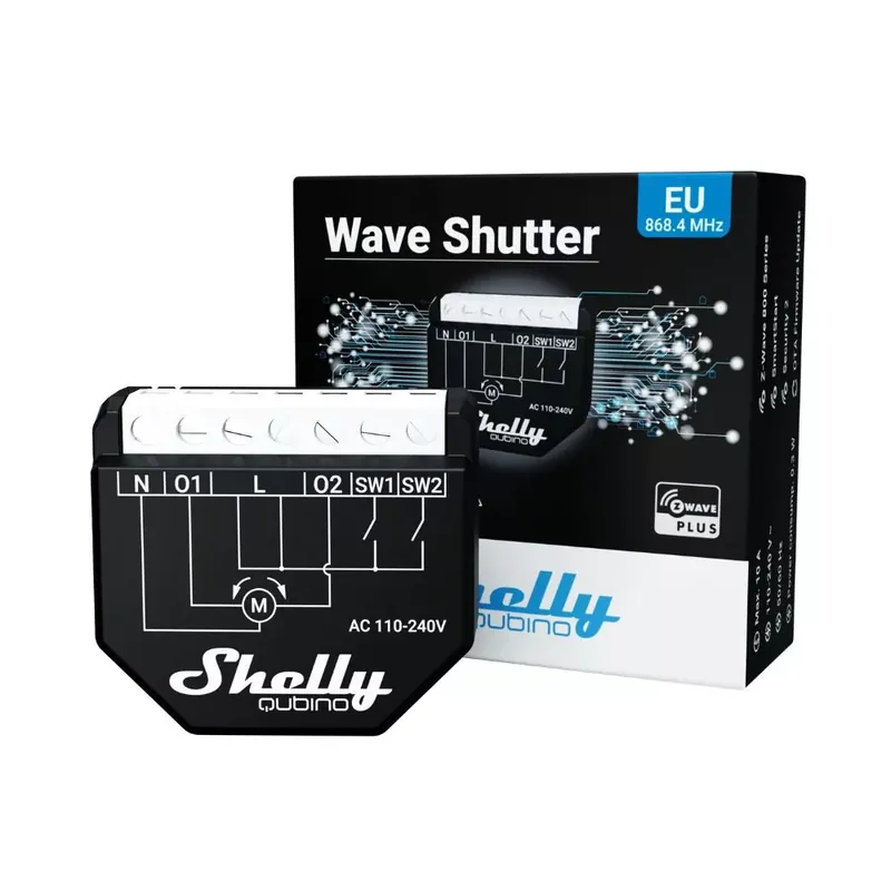 Shelly Qubino Wave Shutter, Z-Wave protokoll kompatibilis okosvezérlés motoros redőnyökhöz, zsaluziákhoz, árnyékolókhoz Ne maradj le