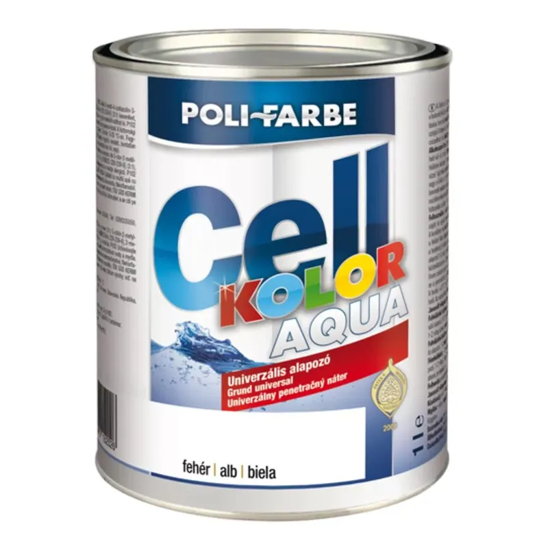 Poli-Farbe Cellkolor Aqua Univerzális Alapozó fehér választható kiszerelésben Vásárlói kedvenc