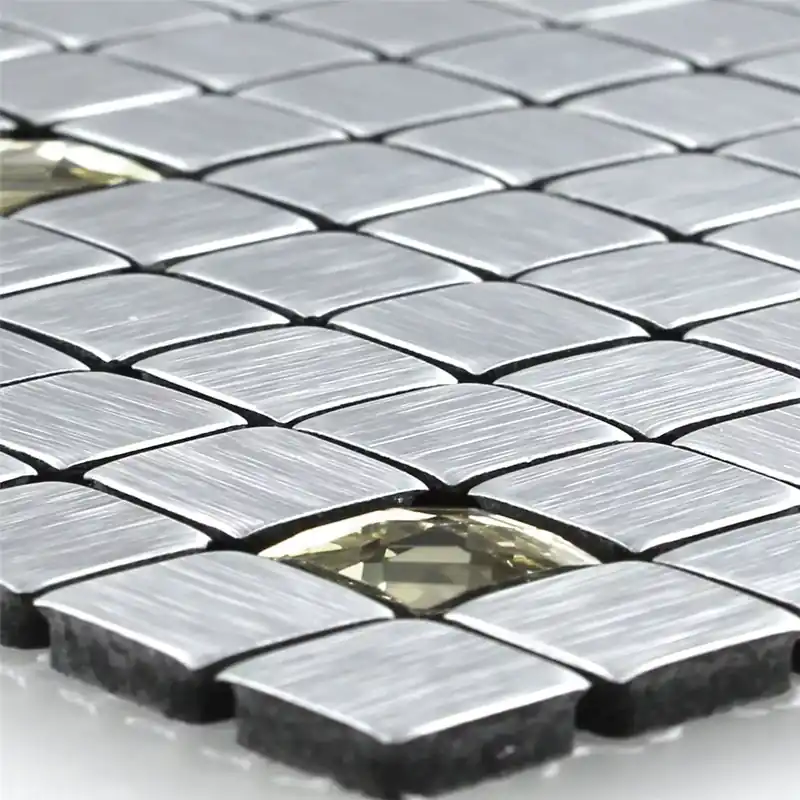 Szezonális akció Mozaik Csempe Üveg Fém Ezüst Arany Gyémánt 10x10x4mm