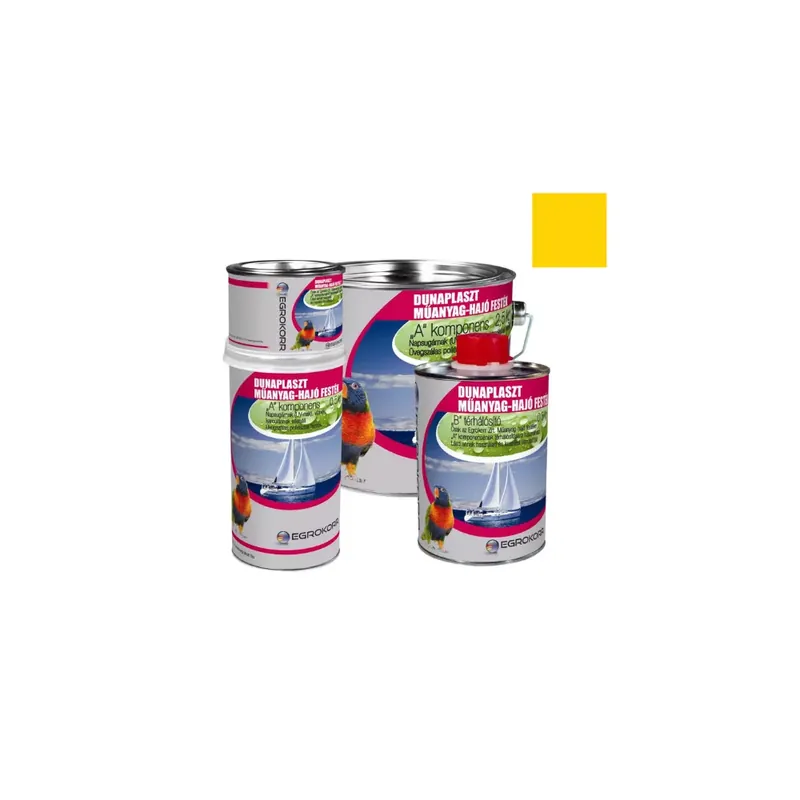 Vedd meg online Műanyag Hajófesték Dunaplaszt sárga RAL 1018 A komponens 0,5 kg + B komponens 0,1 kg