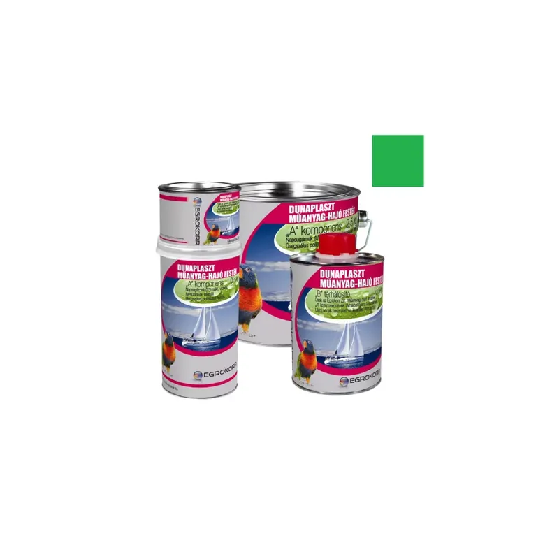 Műanyag Hajófesték Dunaplaszt zöld RAL 6029 A komponens 0,5 kg + B komponens 0,1 kg Szuper ajánlat