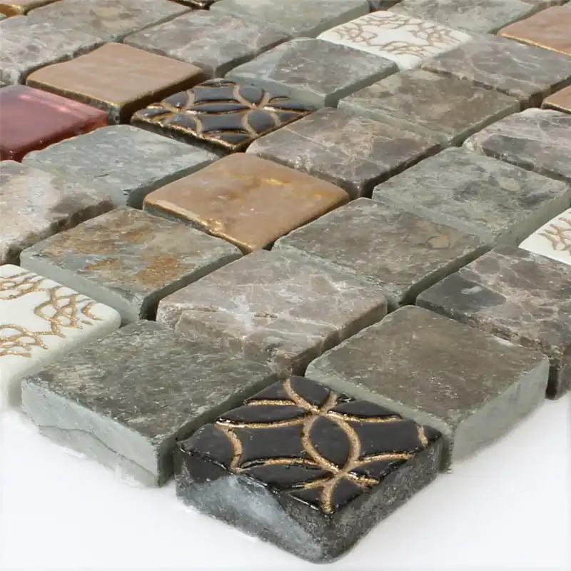 Korlátozott ajánlat Mozaik Csempe Üveg Természetes Kő Mix 23x23x8mm