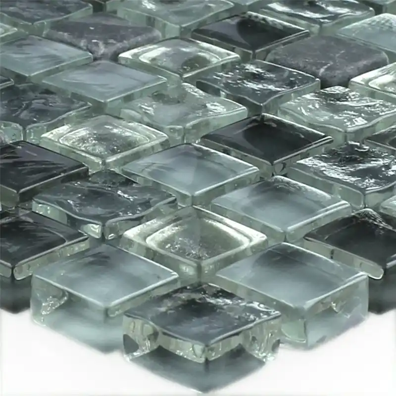 Ajánlat Mozaik Csempe Üveggolyó Üveg Szürke Mix 15x15x8mm