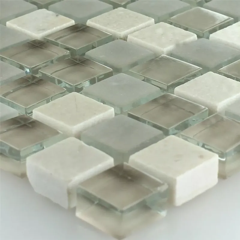 Olcsó Mozaik Csempe Üveg Üveggolyó Barbuda Krém 15x15x8mm