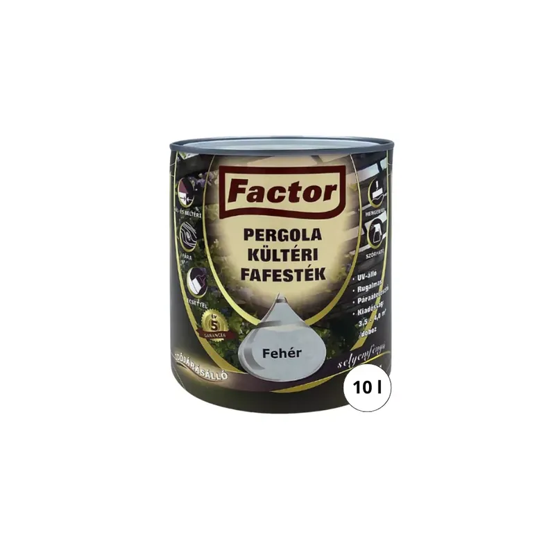Factor Pergola kültéri fafesték fehér 10 l Akció