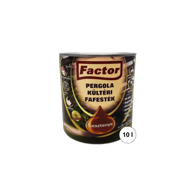 Legkelendőbb Factor Pergola kültéri fafesték gesztenye 10 l