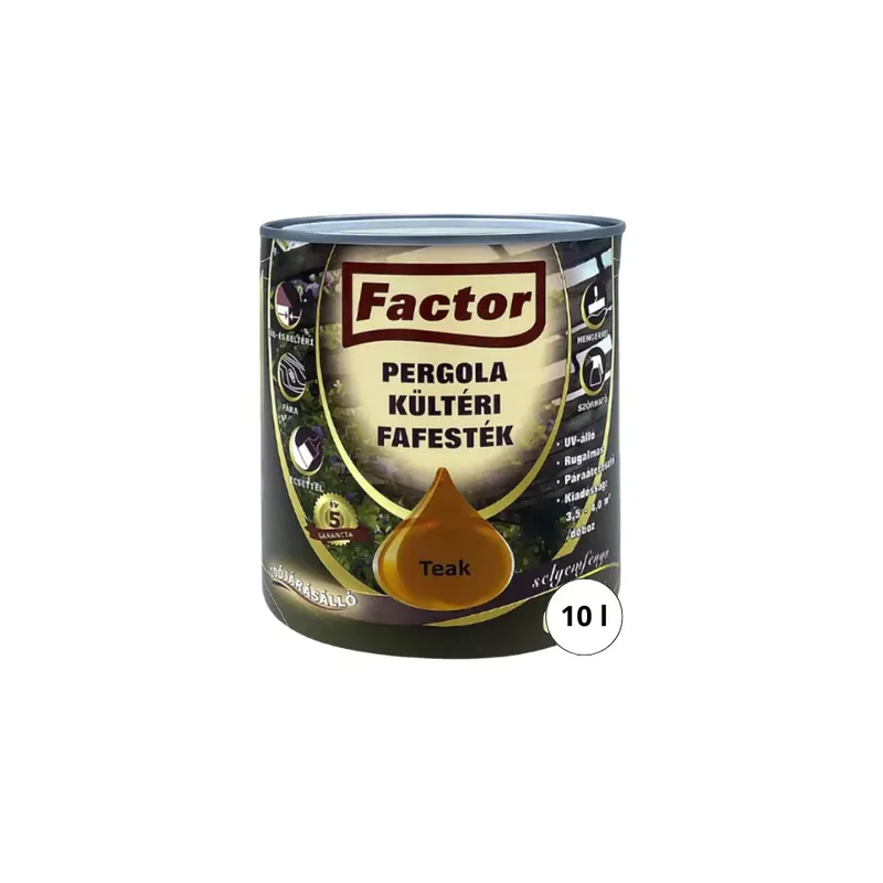 Gyors kiszállítás Factor Pergola kültéri fafesték teak 10 l