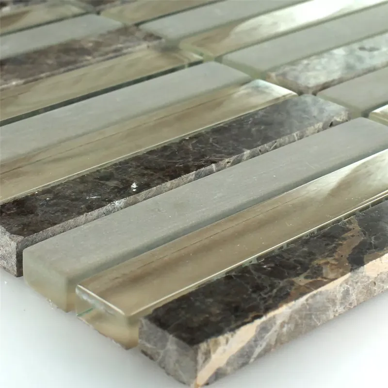 Szuper akció Mozaik Csempe Üveg Üveggolyó Quebeck Barna 15x98x8mm
