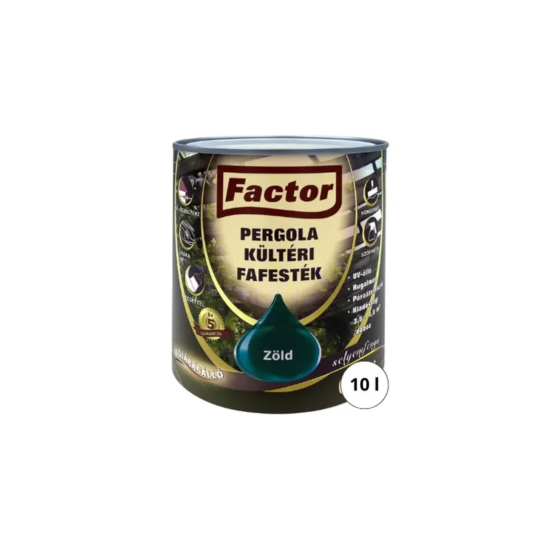 Gyors kiszállítás Factor Pergola kültéri fafesték zöld 10 l