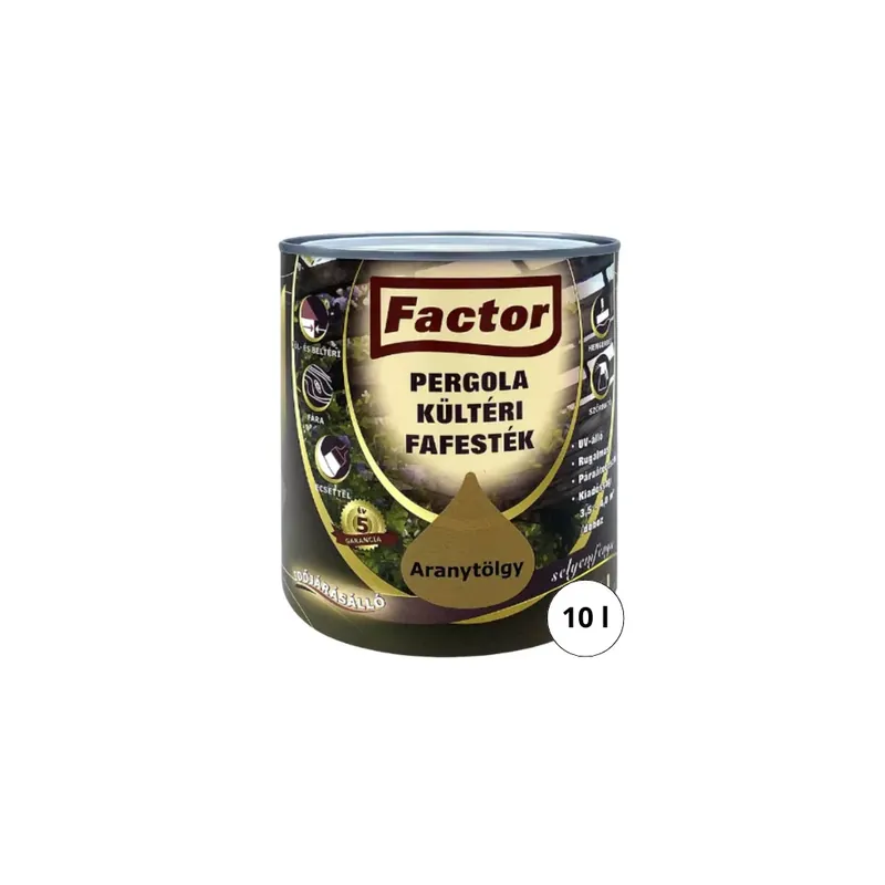 Kiárusítás Factor Pergola kültéri fafesték aranytölgy 10 l